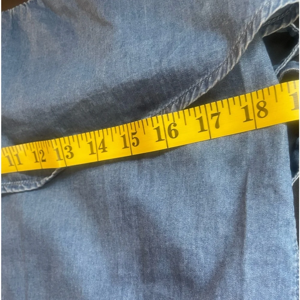 Chambray, denim, halter tie top, Blue, Small - Picture 6 of 10